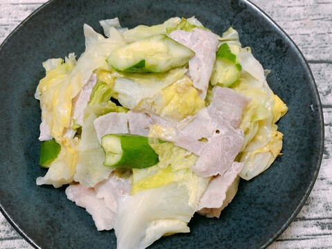 レタスと豚肉ときゅうり蒸し